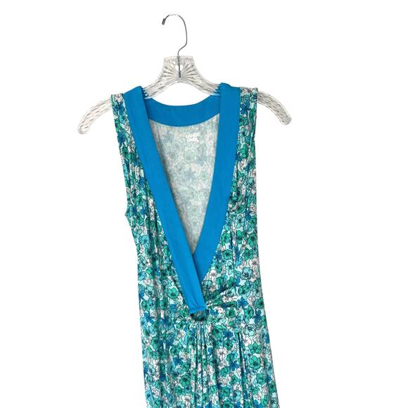 Land's End Maxi Dress Blue Floral Print Soft V-Neck Faux Wrap Cottagecore Small‎ - Picture 5 of 11